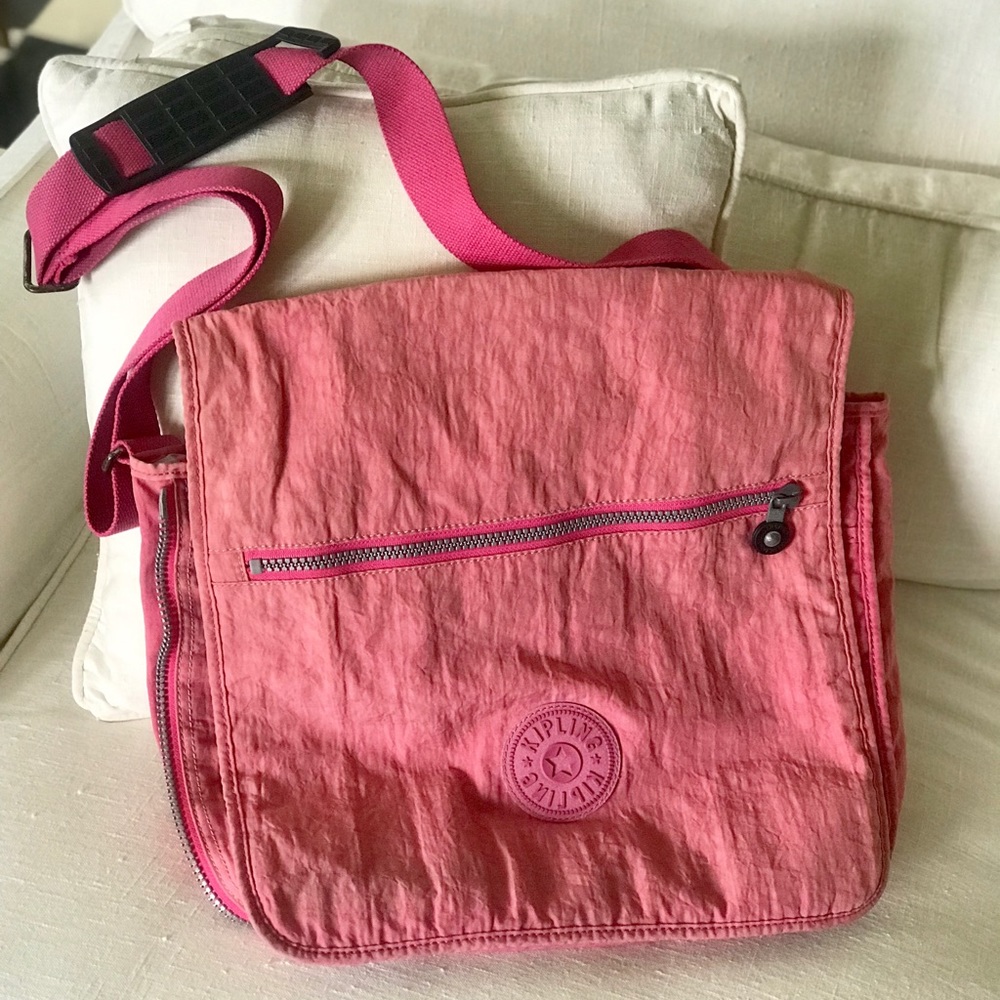 Kipling Pink Expandable Messenger Bag